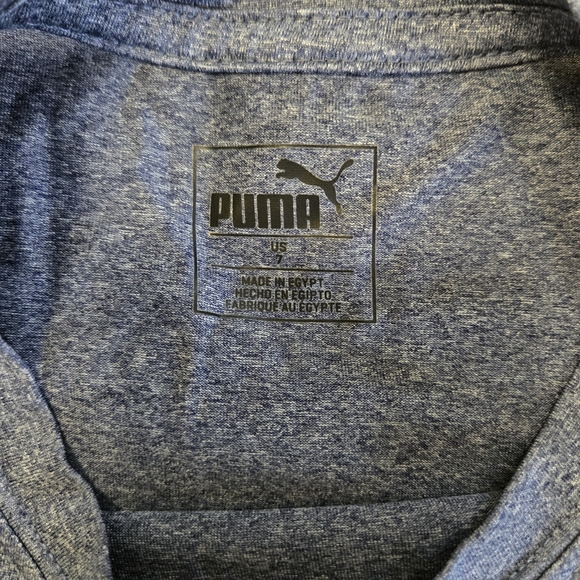 Puma Kids 7 Blue/Grey Logo Short Sleeve Tee EUC - Picture 3 of 4